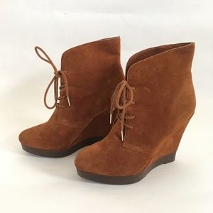 Michael Kors Carmel Suede Wedge Booties sz 7